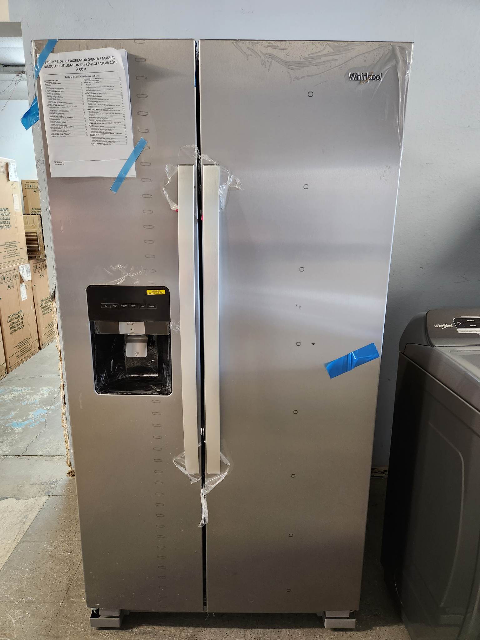 whirlpool side by side refrigerator 24.6